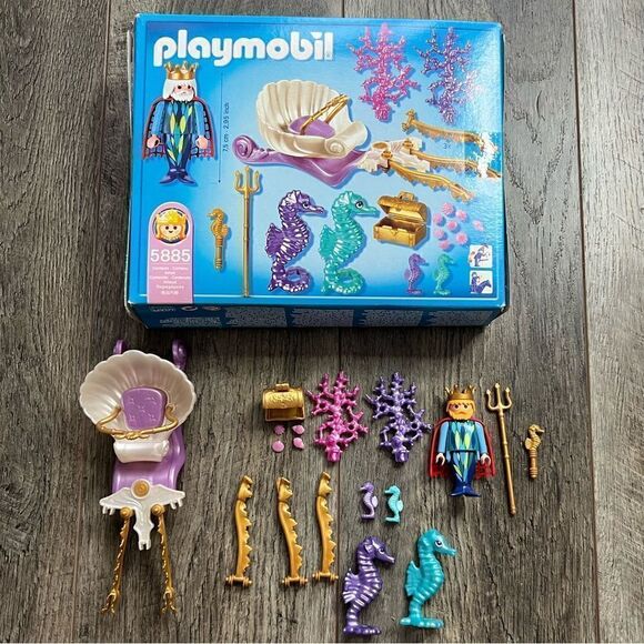 PLAYMOBIL 5885 King Neptune and Seahorse Chariot Underwater Mermaid Toy Set - Picture 3 of 9
